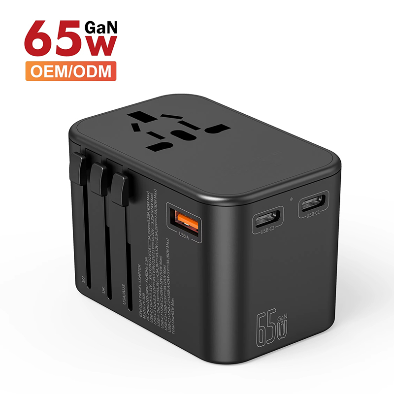 JY-309 ( Black ) 65w GaN Plug Adapter