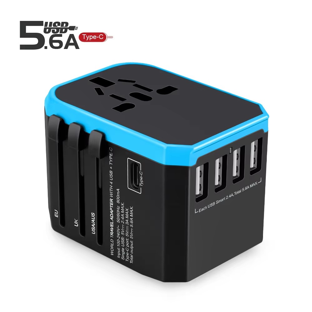 JY-305A ( Blue ) 5.6A 28W Plug Adapter
