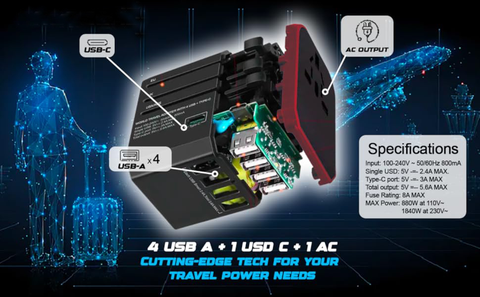 High-Speed Worldwide Plug Adapter