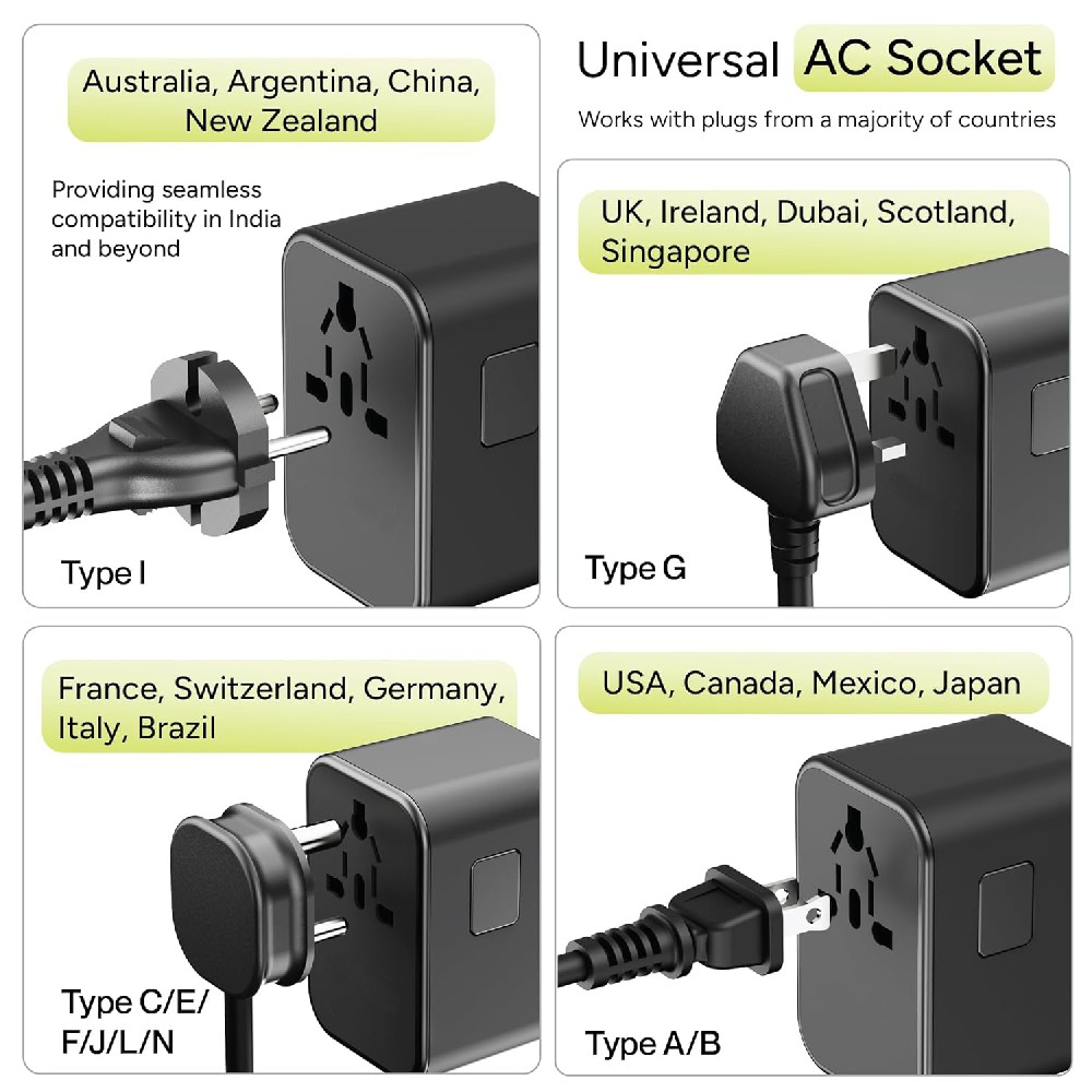 Compact Universal Plug Adapter